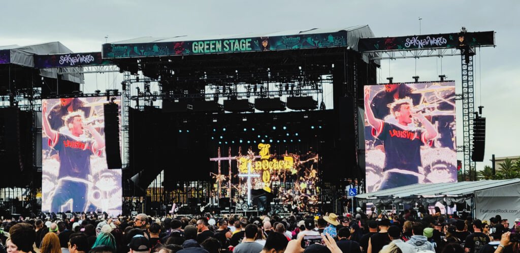 Knocked Loose performing at Sick New World Las Vegas 2026