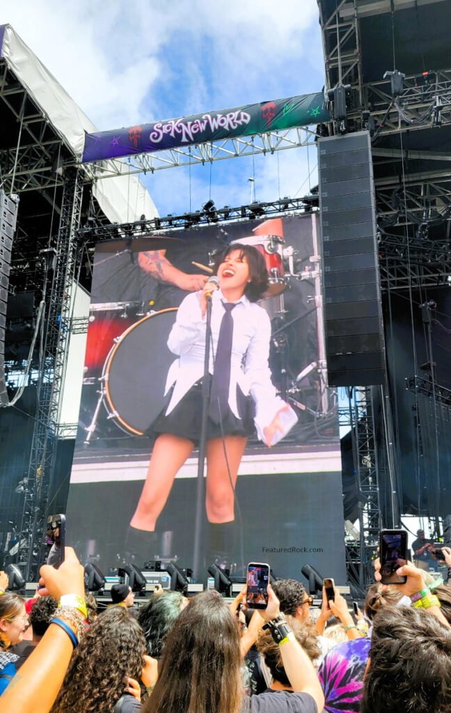 Violent Vira performs in front of a large crowd at Sick New World Las Vegas 2026